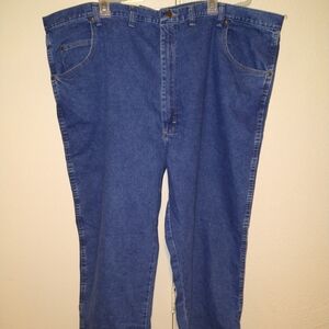 NWT Wrangler Rugged Wear Extensible Stretch Flex Denim Blue Jeans Men's sz 50x30